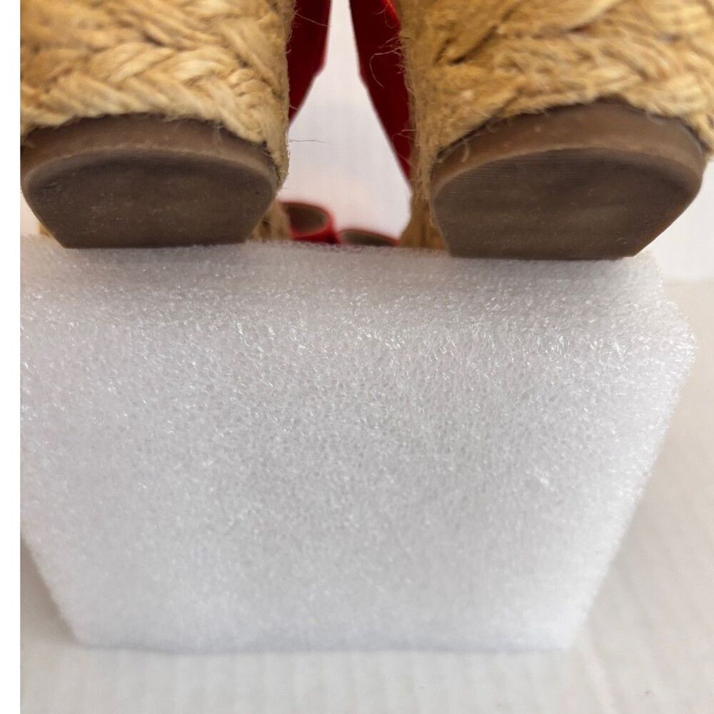 BANDOLINO Red Wedge Women's Espadrille Open Sling Back Open Toe Sandals 9M - Picture 4 of 9